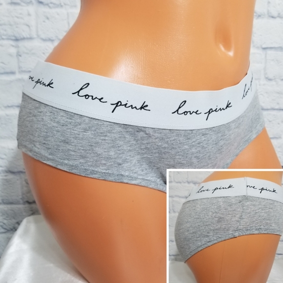 PINK Victoria's Secret Other - PINK Victoria's Secret Logo Grey Hipster Panty Large New